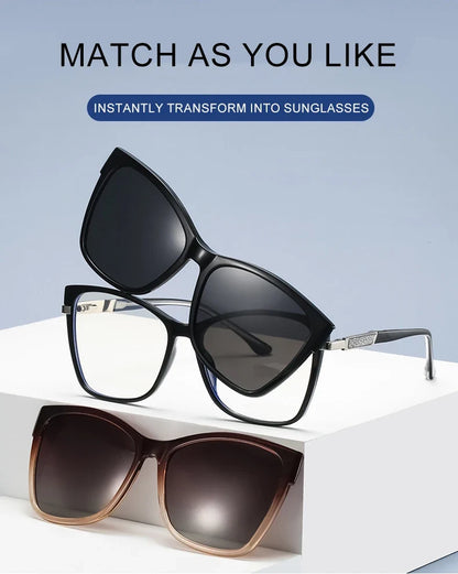 Fashion New Design TR90 Polarized Magnetic Clip-on Sunglasses Men and Women Polarized Sunglasses Optical Myopia Glasses