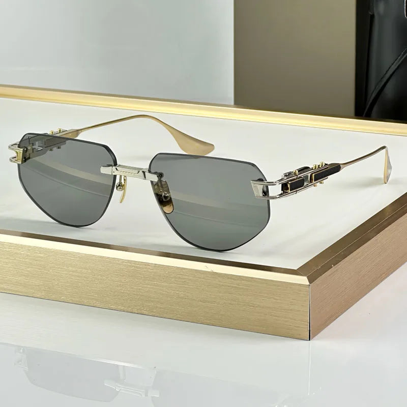 Rimless 164 Grand-imperyn Luxury Sunglasses Irregular Square Alloy High Quality Gradient Classicla Boundless UV400 Outdoor Gafas