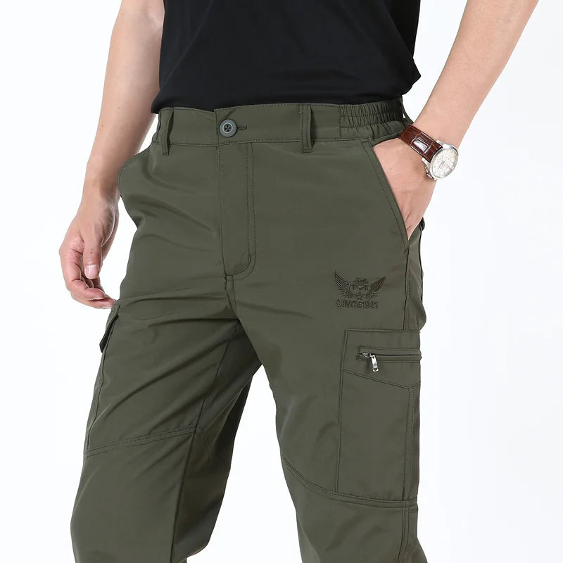 2026 Outdoor Work Tactical Pants Men Spring Autumn Casual Cargo Trousers Waterproof Hiking Pant Elastic Traveling Workwear Pants