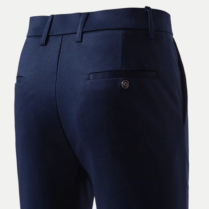 Men's Elastic Slim Fit Khaki Trousers Casual Pants Classic Fashion Suit Sports Pants Spring Summer