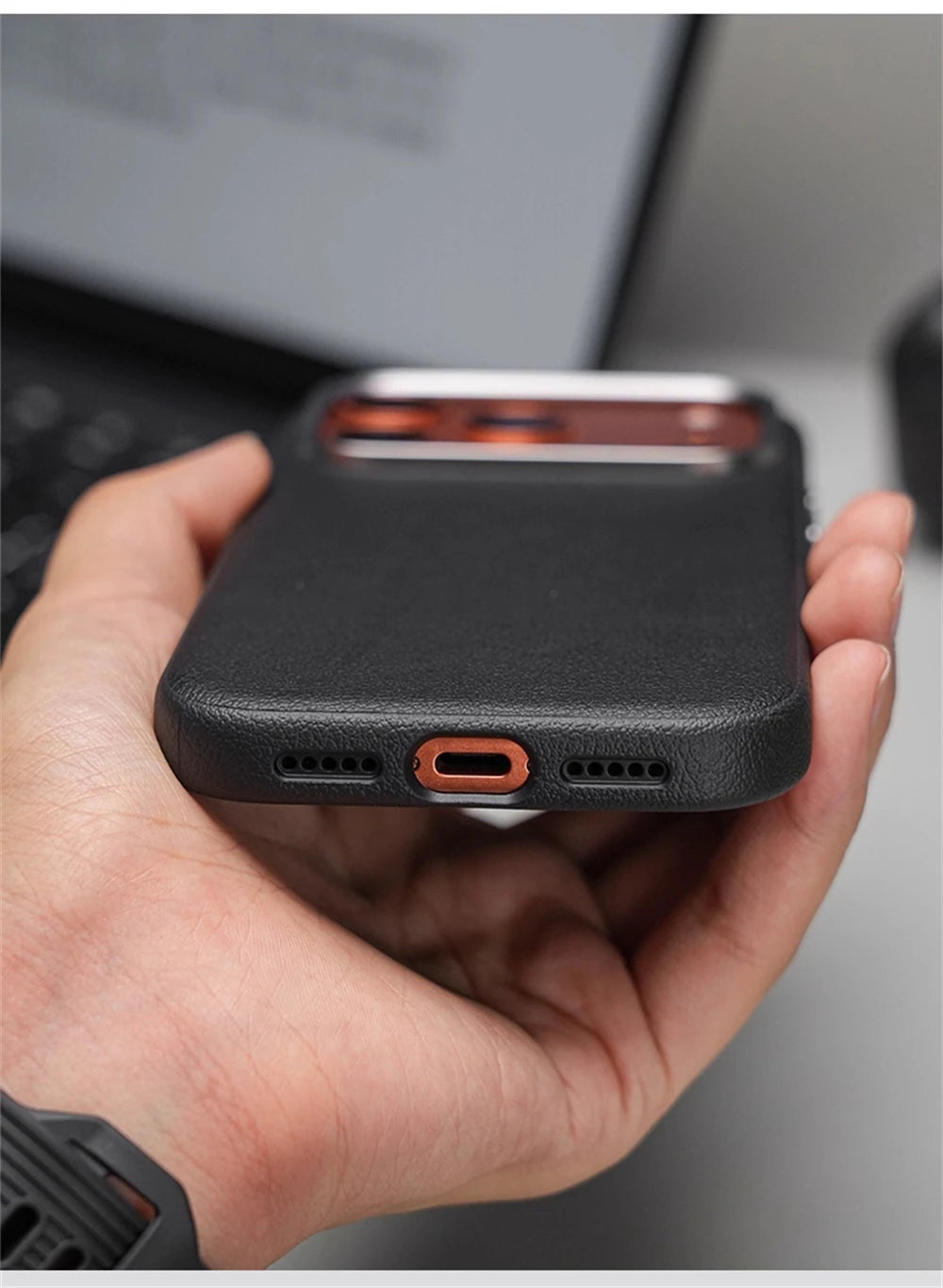 Luxury Business Shockproof PU Leather Camera Button Case For iPhone 17 Pro Max Air For Magsafe Magnetic Wireless Charging Cover