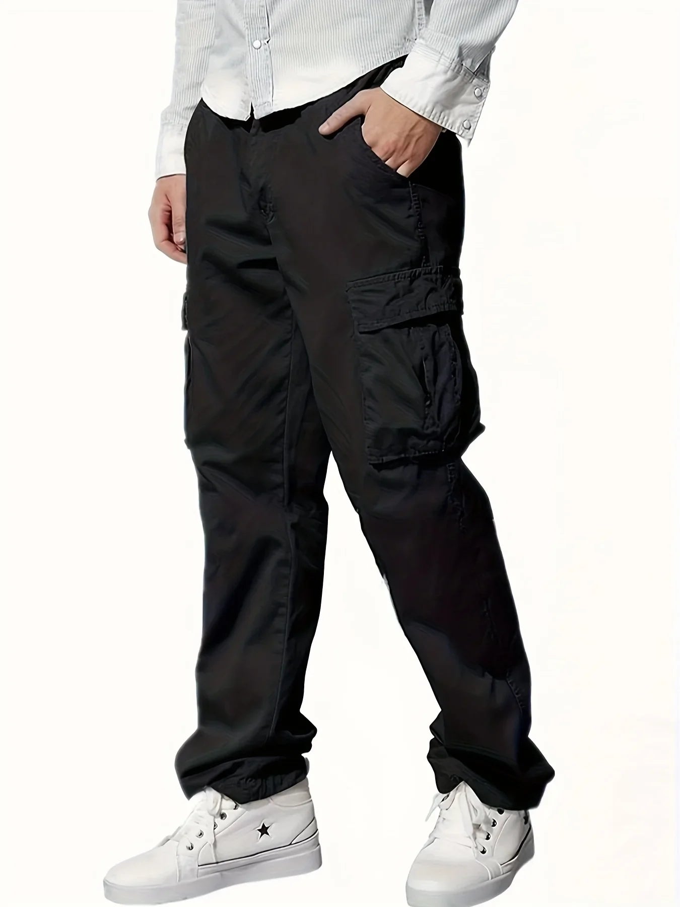 2026 Amazon Summer New Men's Work Pants European and American Independent Station Drawstring Multi Pocket Casual Pants