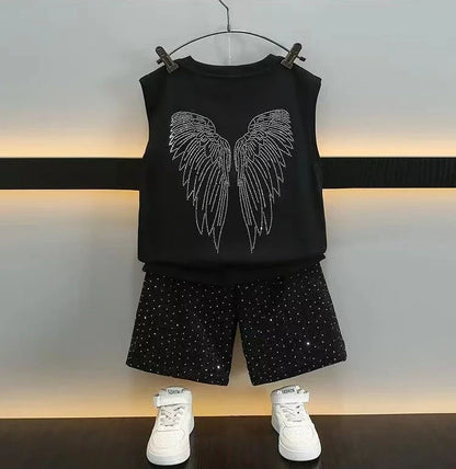 Junior Top and Bottom Set Outdoor Clothing Summer Suit for Boy Clothes Children Child Years Boy´s Children's T-shirt From 4 8 12