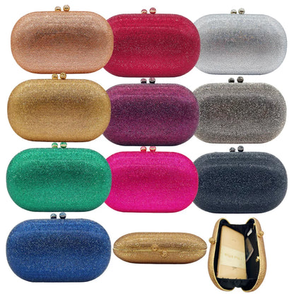 Middle East Diamond Embellished Evening Bag Pure Color Rhinestone Women's Clutch Handbag Polyester Daily Match Magnetic Buckle