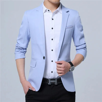 2025 New Fashion Spring  Autumn Casual Men Blazer Cotton Slim England Suit Blaser Masculino Male Jacket Blazer Men Size M-5XL