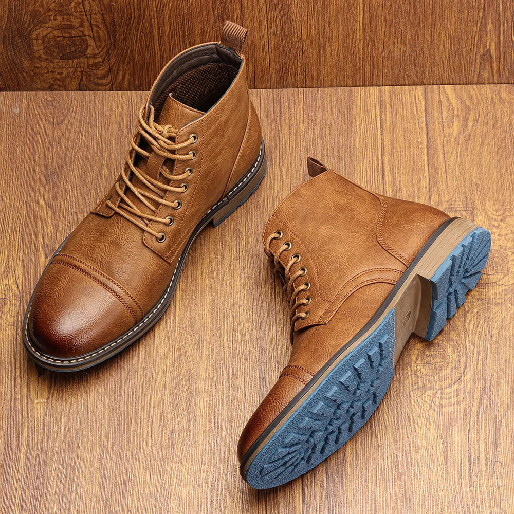 Men Ankle Boots 2024 fashion comfortable brand boots leather #637