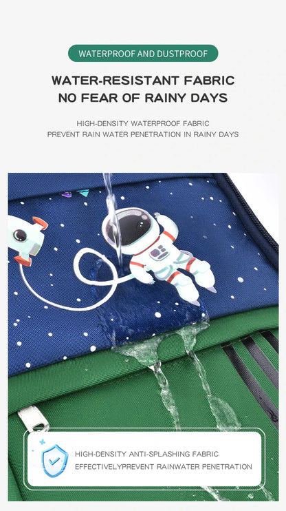 Elementary School Students Schoolbag Boys 1,2,3,4,5,6 Grades 6-12 Years Old Astronaut Shoulder Baglaptop Backpack Waterproof WEA