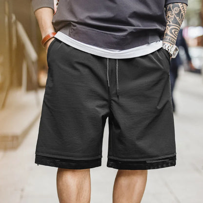 Outdoor Double Zippers Shorts Men's Summer Breathable Running Sport Shorts Lightweight Quick-Dry Training Street Bottoms
