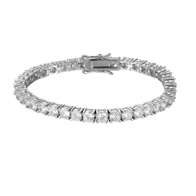 TY 3mm 4mm Moissanite Tennis Bracelet 925 Sterling Silver Full Dia Sier Plated Wedding Party Jewelry Bracelets For Women Man