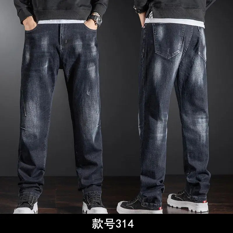 Summer Designer Clothes High Quality Punk Harajuku Fashion Casual Plus Size Slim Fit Denim Jeans for  2024 Cowboy Pants for Men
