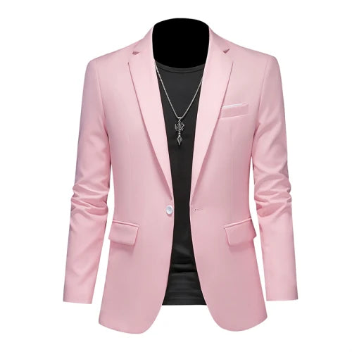 Plus Size 6XL-M Fashion Mens Solid Color Suit Jacket High Quality Business Slim Fit Casual Blazers Formal Social Wedding Tuxedo