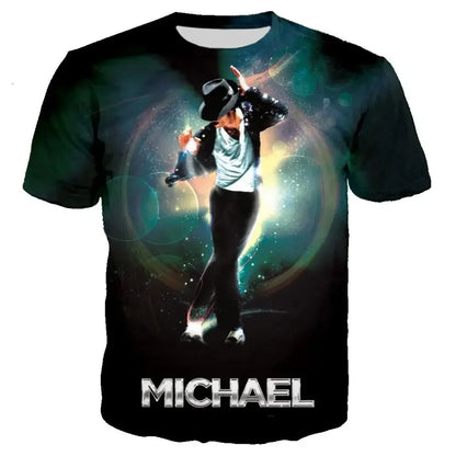 Michael Jackson Printed 3D T-shirt Unisex Summer Casual Streetwear Hip Hop Short Sleeve Fashion Harajuku Oversized Tops