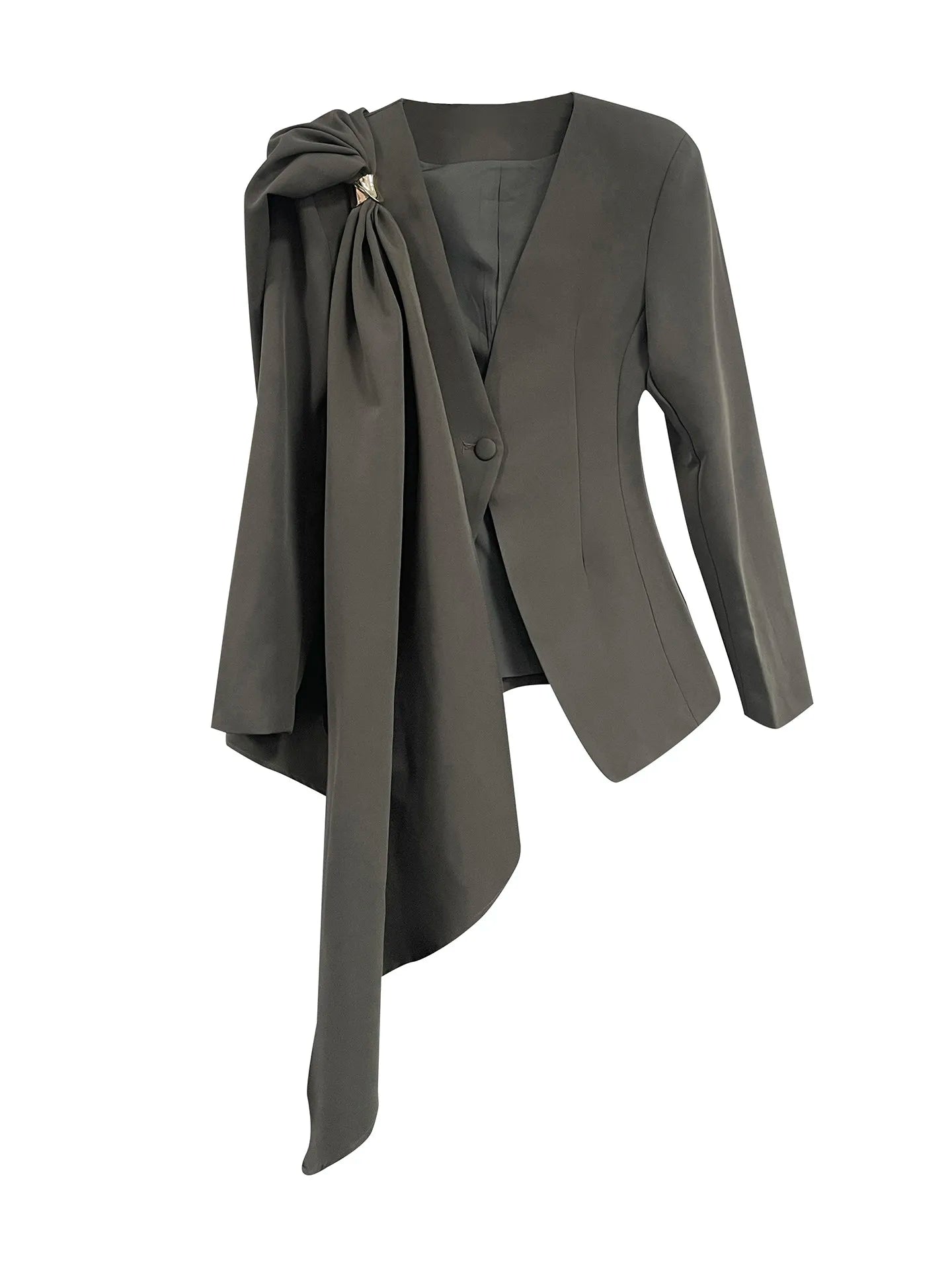 Elegant Waist-Tie Blazer Jacket Women Bowknot Office Suit Top Chic Designer Small Brand Fashion Outerwear