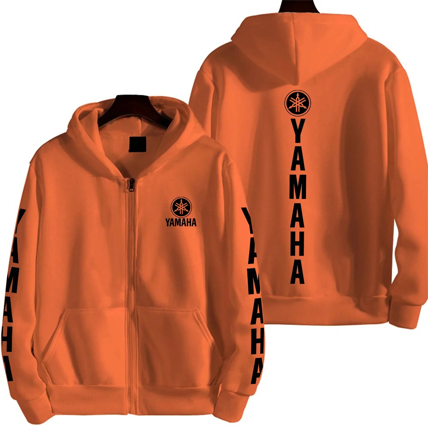 Men's YAMAHA Zipper Hoodie Long Sleeve Motorcycle Racing Printed Hoodie Sportswear Casual Street Couple Jacket with Pocket