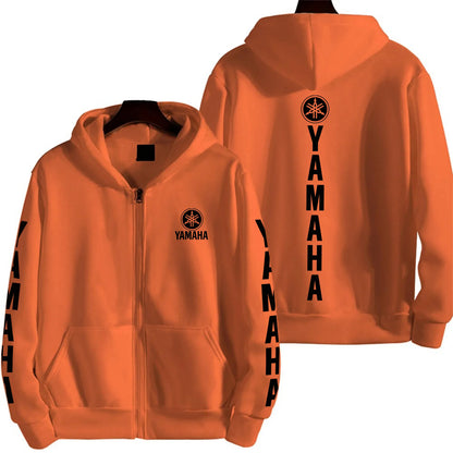 Men's YAMAHA Zipper Hoodie Long Sleeve Motorcycle Racing Printed Hoodie Sportswear Casual Street Couple Jacket with Pocket