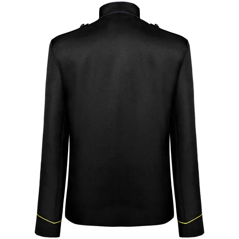 2025 New Black-gold/Silver Halloween Blazer Jacket for Men and Women,medieval Court Dress, Vintage Gothic Steam Drummer Costume