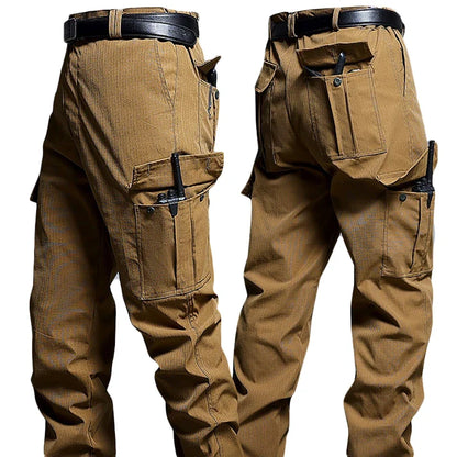 Wear-Resistant Cargo Pants Men Casual Work Stretch Trousers Breathable Multi-Pocket Outdoor Waterproof Training Hiking Pant Male