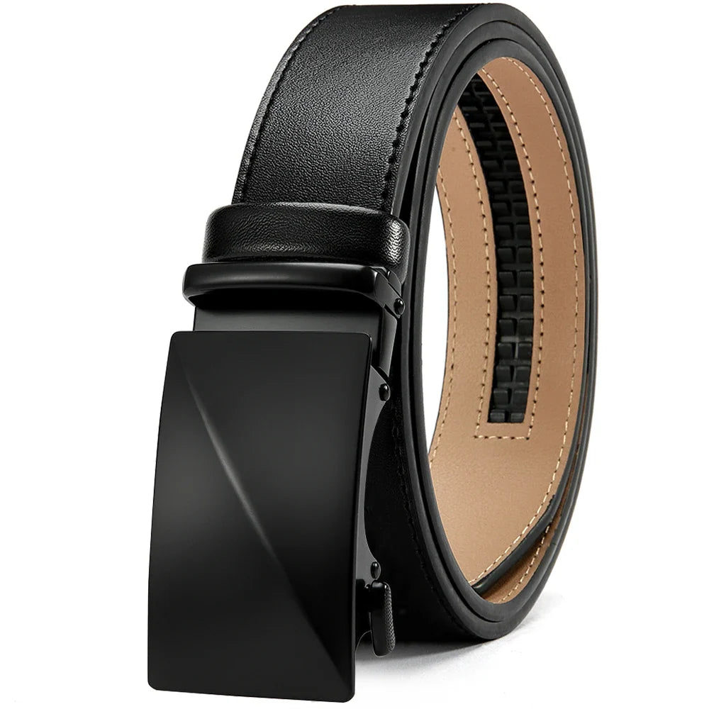 Brand Leather Belts for Men 115cm-135cm Automatic Belt with Ratchet Strap Top Quality Belts Luxury Belts for Men