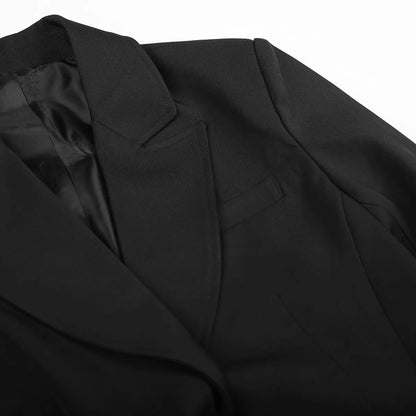 Women Elegant Waist-Hugging Blazer Single Buttons Blazer with Shoulder Pads New 2025 Spring Fall Fashion Basic Blazer