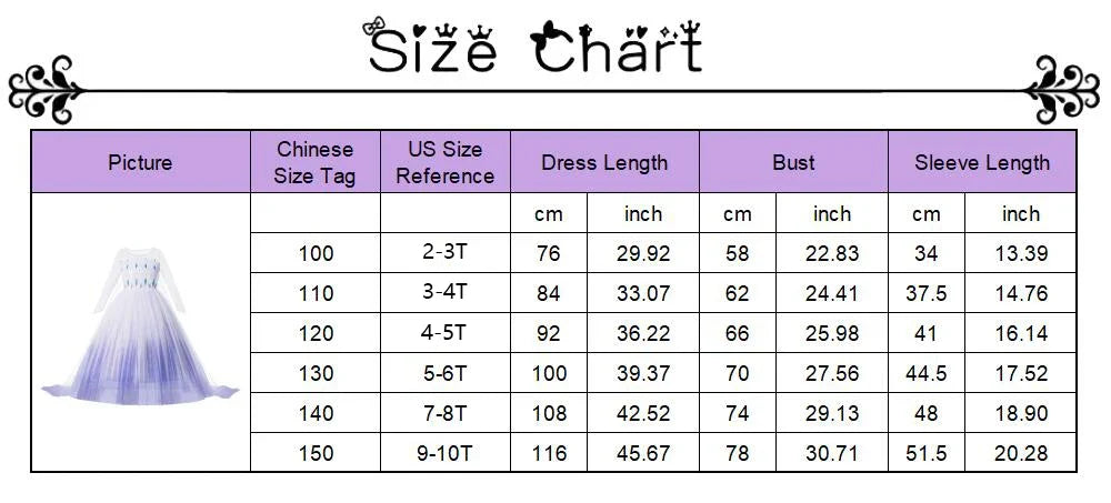 Girls Princess Dress Kids Elsa Anna Snow White Aurora Belle Rapunzel Peach Halloween Costume Children Birthday Party Clothes