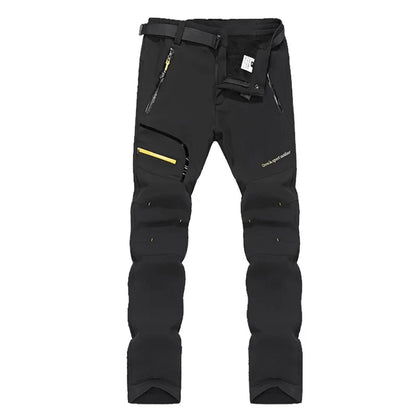 Men's Skiing Pants Camping Fleece Lined Waterproof Winter Insulated Hiking Trekking Trousers Outdoor Work Hunting
