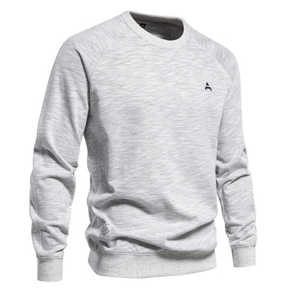 2024 New Spring Cotton Blend Sweatshirt for Men Casual Sport Design Round Neck Pullover Men