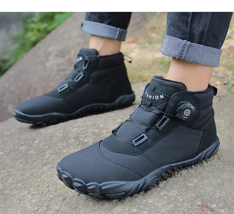 New Winter Booties Men Snow BareFoot Casual Shoes Outdoor Waterproof Work Shoes Warm Fur Men Ankle Shoes Snow Boots Plus Size 49