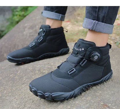 New Winter Booties Men Snow BareFoot Casual Shoes Outdoor Waterproof Work Shoes Warm Fur Men Ankle Shoes Snow Boots Plus Size 49