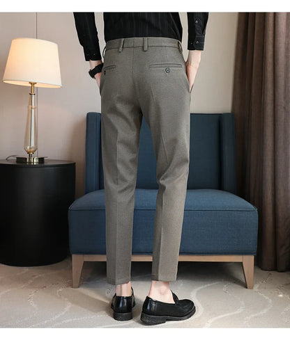 2023 Autumn Winter Thickened Starry Sky Woolen Suit Pant High Quality Men Business Slim Dress Pants Men  Social Casual Pants
