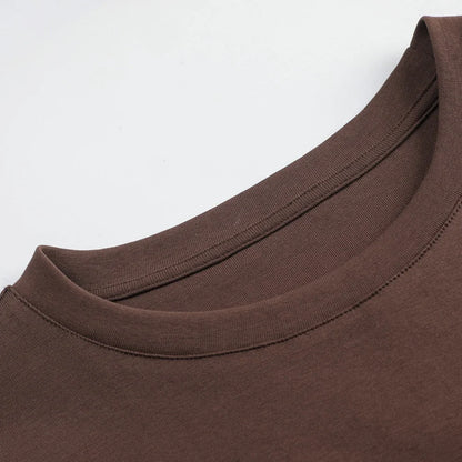 Women's summer new cotton irregular top short sleeved round neck casual women's short sleeved top T-shirt