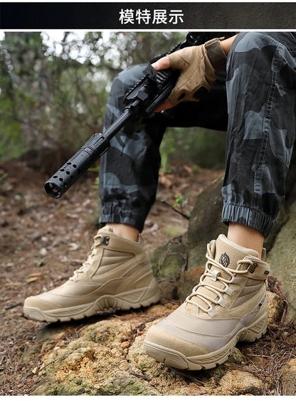 Men's Boot Combat Mens Ankle Boot Tactical Boot Male Shoes Work Safety Shoes Motocycle Boots Men Outdoor Hiking Shoes