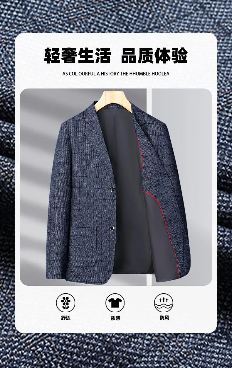 2025 Autumn Winter Woolen Suit Jacket for Men's Korean Slim Fit Casual Business Suit Jackets Social Office Blazers Men Clothing