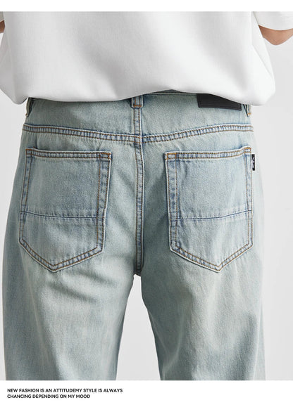 Straight Jeans Summer 2025 New Thin Retro Loose Casual Fashion Wide Pants Straight Pants Large Size Jeans 25-36