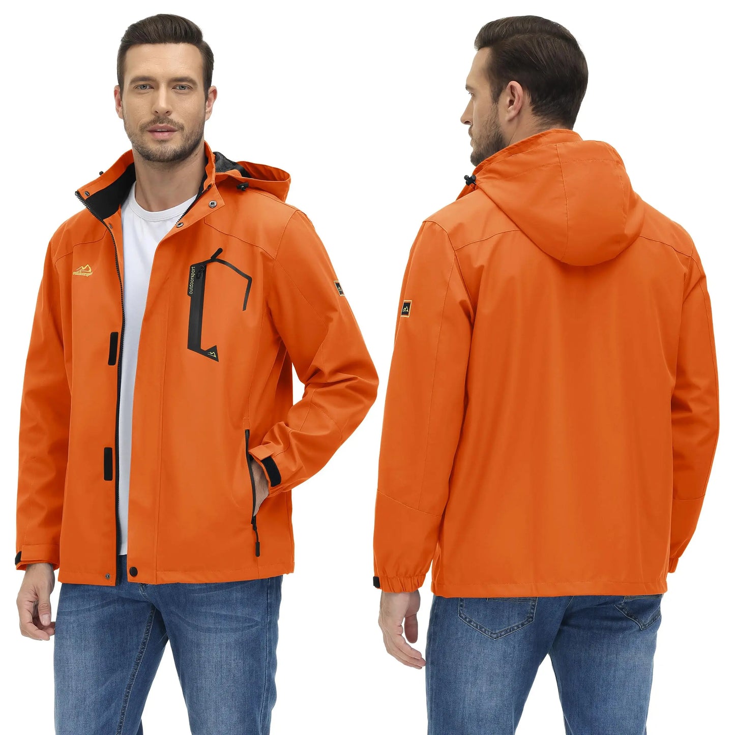 Spring Autumn Lightweight Jackets Mens Mesh Lined Waterproof Rain Jacket Outdoor Fishing Hiking Jacket Male Windbreaker