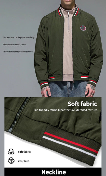 Men's Jacket Casual American Street Classic Badge Design Men's Coat Autumn Fashion Versatile Windproof Thin Men's Jacket