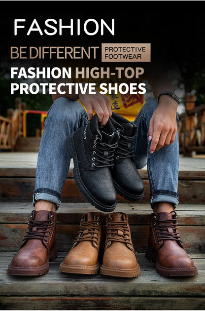 Latest Design Winter Plush Safety Boots Men Waterproof Steel Toe Indestructible Shoes Anti Smashing Puncture Proof Male Footwear