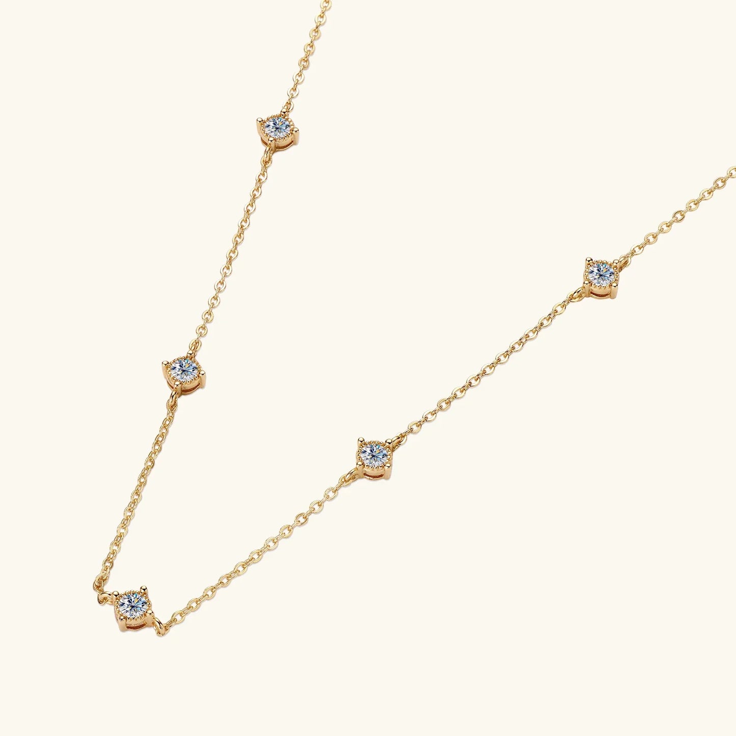 3mm Moissanite Diamond Necklaces for Women Dainty 18k Gold Plated/925 Sterling Silver Neck Chain Female Trendy Jewelry
