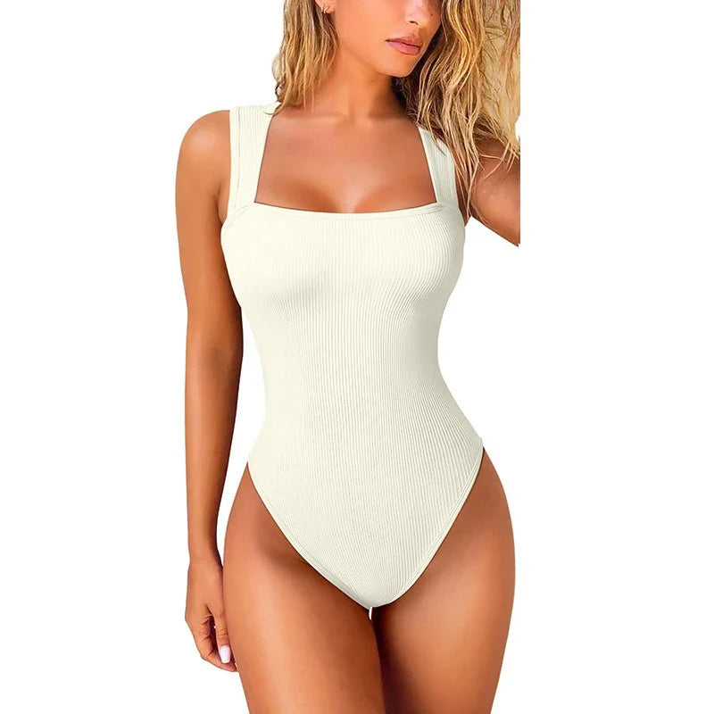 Sexy Summer High Waist for Women Cupless Comfortable Square Collar  Shapewear Ultra Elastic Slim Thong Shapewear Jumpsuit