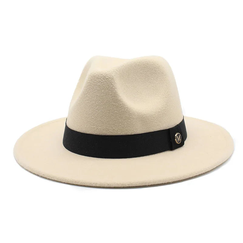 Wool Fedora Hat For Women Men Winter Autumn Fashion Church Jazz Hats Viking British Flat Brim Felt Hat Outdoor Casual Fedoras