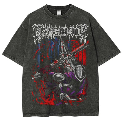 Bestselling Dark Souls Washed T-Shirt Soft Loose Unisex Couple Style Personalized Street Fashion Apparel for Anime Lovers