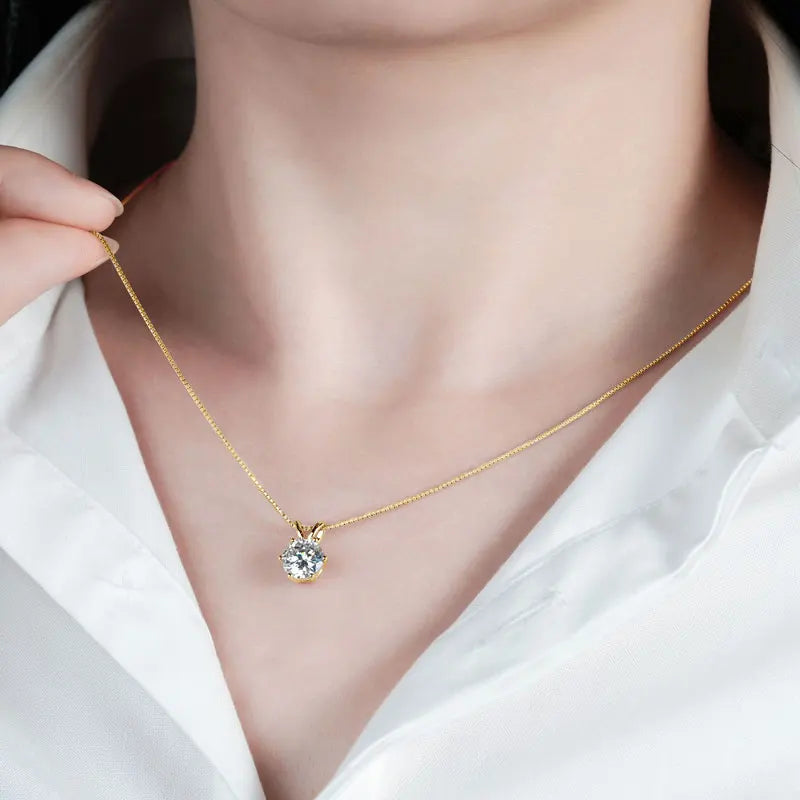 0.5ct-5ct Moissanite Pendant Necklace With Certificate For Women Original Real 925 Silver Chain Solitaire Drop Necklaces