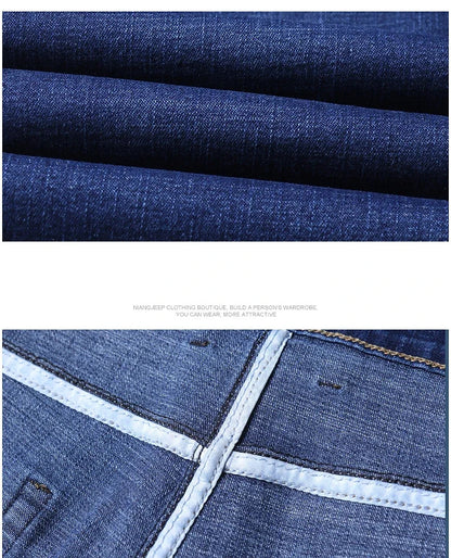 2025 New Business Men's Jeans Casual Comfortable Straight Stretch Fashion Classic Premium Blue Black Denim Pants Large Pants