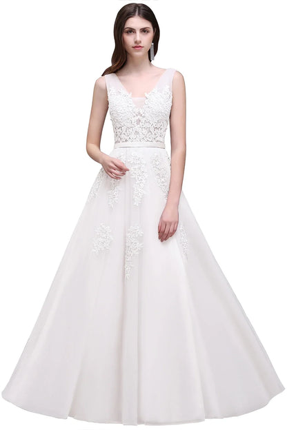 Women Burgundy Evening Dress Lace Appliques Tulle V-Neck Sexy Backless Prom Dresses A-Line Floor-Length Sleeveless Party Vestido