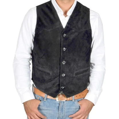 Men Vest Black Single Solid Button Frosted Velvet Waistcoat For Banquet Birthday Wedding Business Work Daily Set Men Suit Vest
