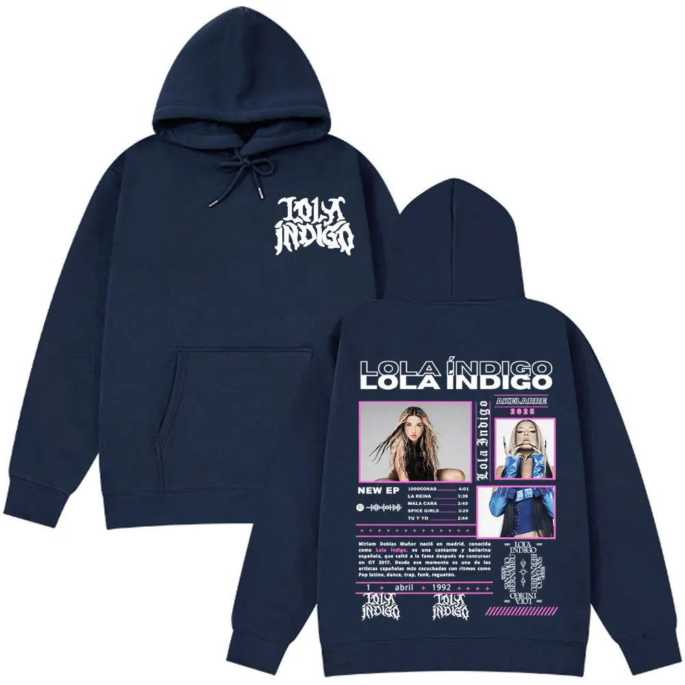 Lola Singer Indigo 2025 Tour Graphic Hoodies Men Women Clothing Fashion Aesthetic Sweatshirts Hip Hop Punk Casual Loose Hoodie