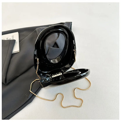Acrylic Going Out Handbag Ins Famous Fashion Glossy Women's Dinner Bags Diagonal Span Wrist Bag Shoulder Messenger Bag