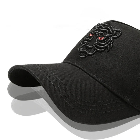 New Cotton Black Tiger Embroidery Baseball Cap Men Women Hip Hop Hat Summer Leisure Trucker Caps Unisex Snapback Hats Gorras