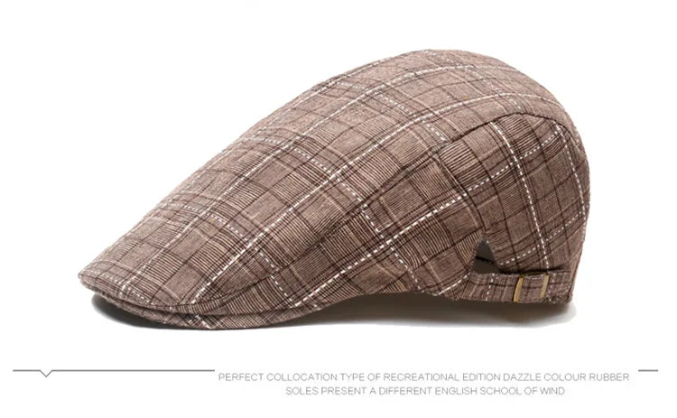 Men's Women's Beret Herringbone Flat Ivy Newsboy Hat Wool Blend Gatsby Cabbie Adjustable Cap