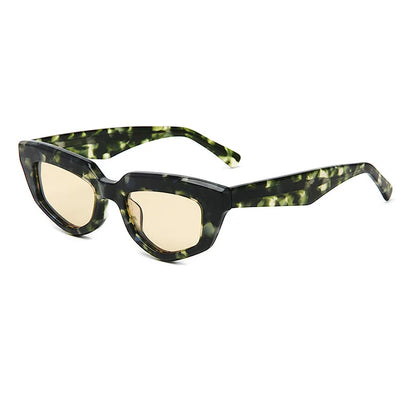 Fashion Retro Small Frame Cat Eye Women Polarized Sunglasses Trendy Personality Multilateral 3D Acetate Men SUN Glasses UV400