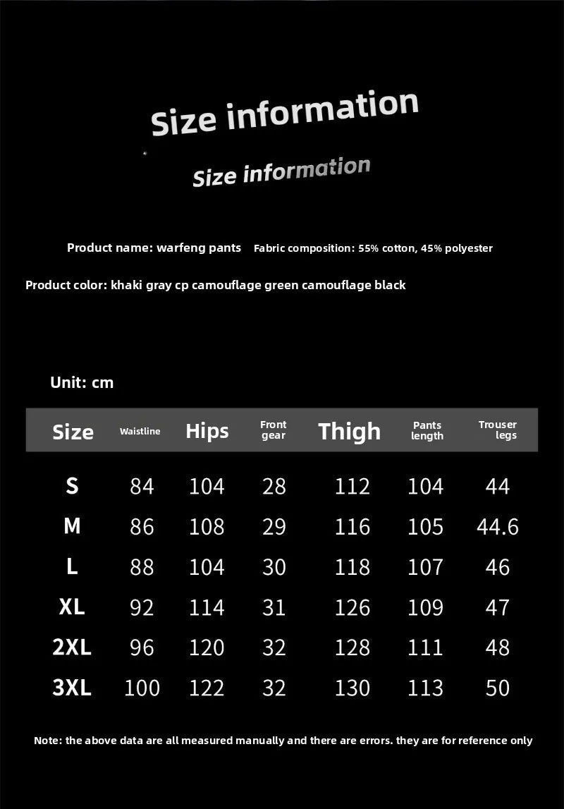 Tactical Combat Pants Men streetwear Camouflage Cargo Pants Army Work Waterproof  Trousers Urban Casual Pants
